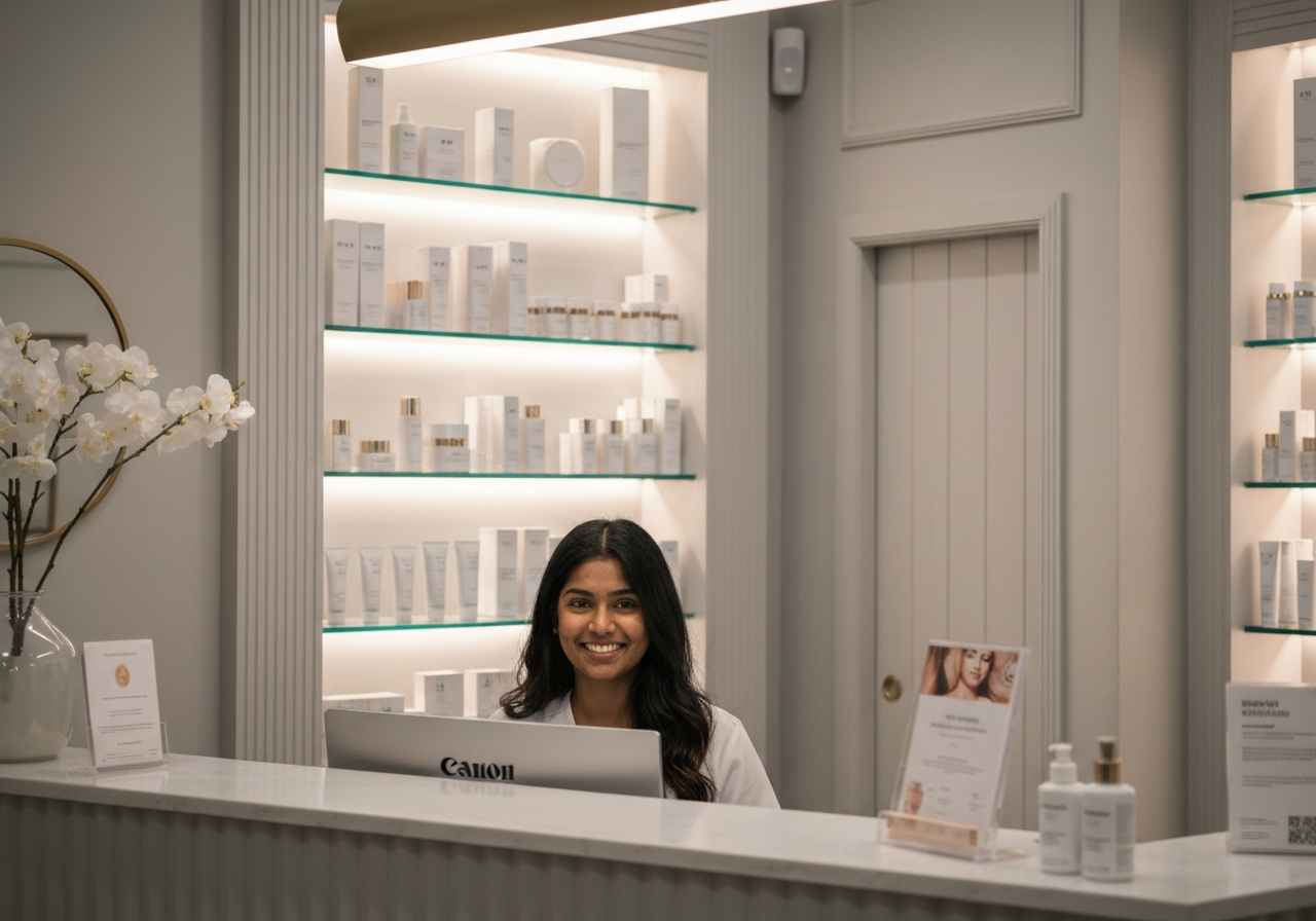 Recepção acolhedora do Centro de Estética Lucília Lima, Brasília